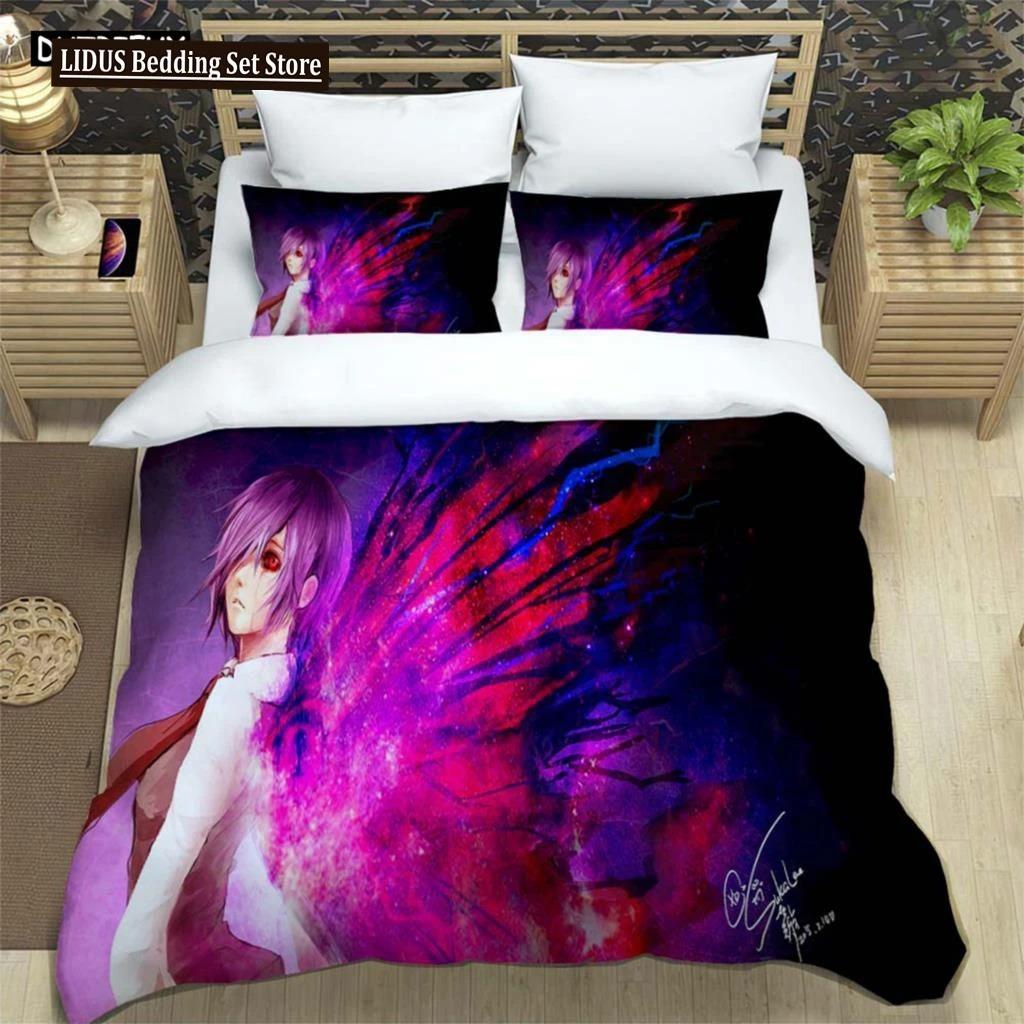 Japanese Fashion Anime Digital Printing Polyester Bedding Set For Boys And Girls, Youth Bedding Set, Couple Gift