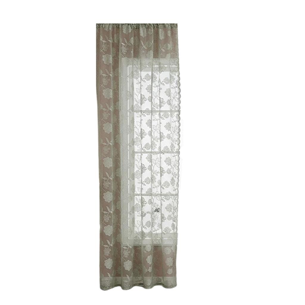 Lightweight Fabric Panel With Textured Embroidery And Rod Pocket Flower Lace Semi Sheer Curtain Drape For House Styling