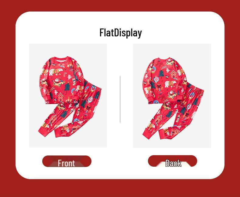 Autumn/Winter Children's Christmas Pajama Set: Cartoon Print Long Sleeve & Pants