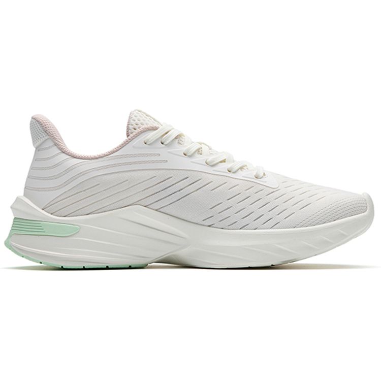Anta Poison Spike 1 Cushioning Lightweight Low-Top Running Shoes Women Running Shoes White Gray 122235521-4