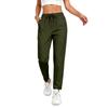 Damen Freizeit Hose mit elastischem Bund Leichte Sommerhose mit Taschen Kordelzug Jogger Stil Lockerer Schnitt