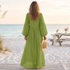 Abito Elegante da Donna a Manica Lunga Colorato - Abito per Vacanze e Uso Casual