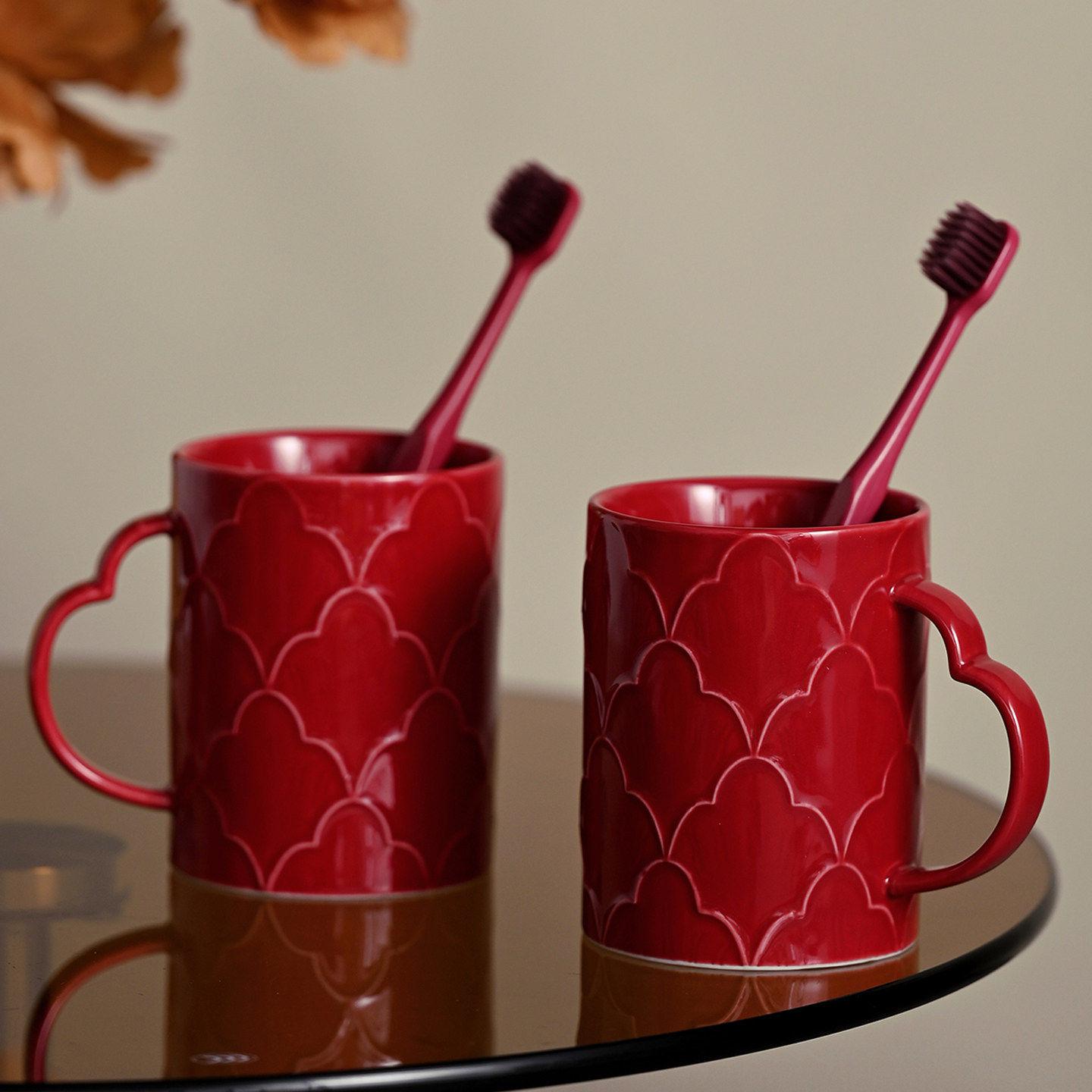 

Bridal Ceramic Toothbrush & Toothpaste Cup Set - Wedding Essentials
