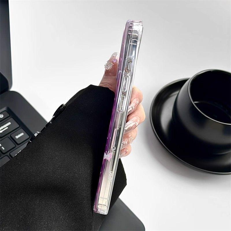 Iryzujące Błyszczące Etui na Telefon dla iPhone 11 13 14 15 16 17 Pro 17 13 14 15 Pro Max Wysokiej Jakości Fantazyjny Floralny Styl Pełna Ochrona