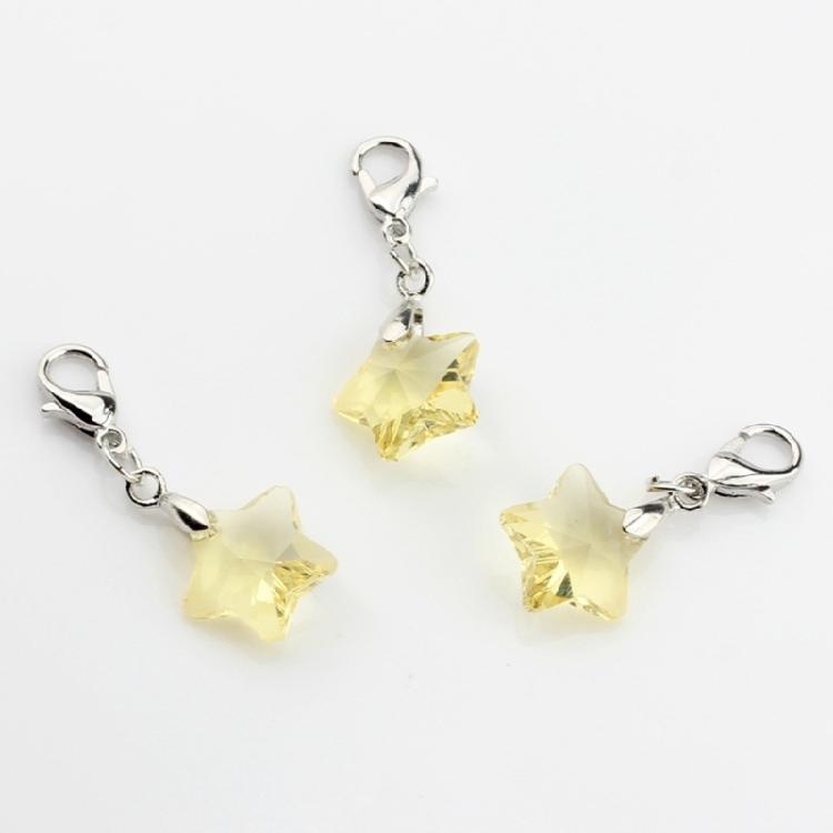 Popular Alloy Earrings Accessories Colorful Five-Pointed Star Pendant Keychain Lobster Clasp Keyring Bag Accessory