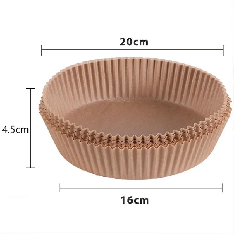 100Pcs Air Fryer Disposable Paper Non-Stick Airfryer Baking Papers Round Air-Fryer Paper Liners Paper Kitchen Accessories