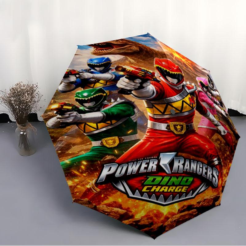 Power Rangers Umbrella Windproof Automatic Folding Umbrella Cartoon Superhero Rain Umbrella for Kids Boys Gift
