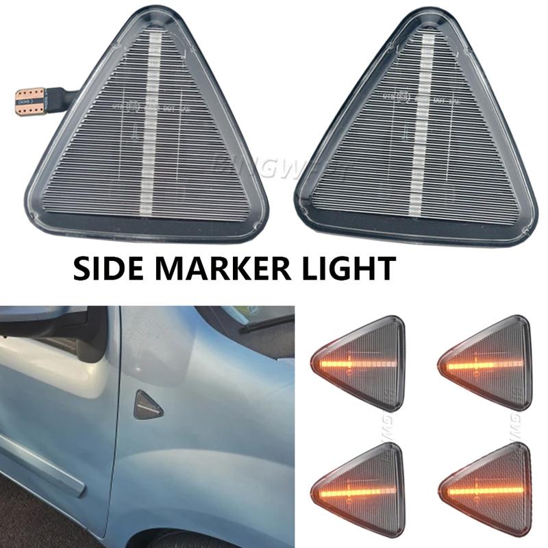 2PCS Car Accessories LED Dynamic Side Marker Turn Signal Lights For RENAULT KANGOO II Mod.Bj. 2008-2013