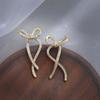 Elegant Bowknot Earrings: Sweet, Fashionable, Long Studs with a Luxurious High-End Feel