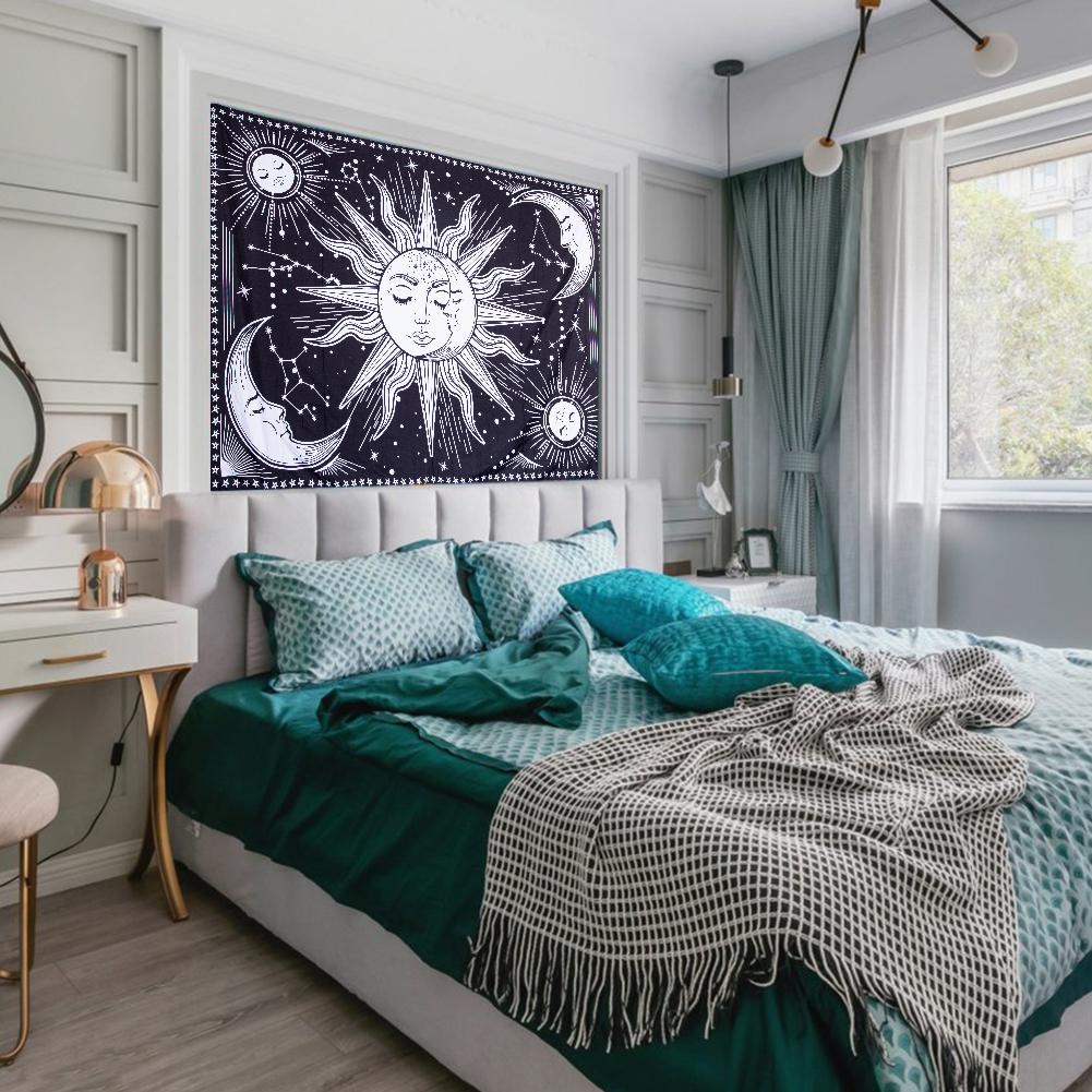 Sun Moon Pattern Background Cloth Wall Tapestry Home Decoration Beach Towels