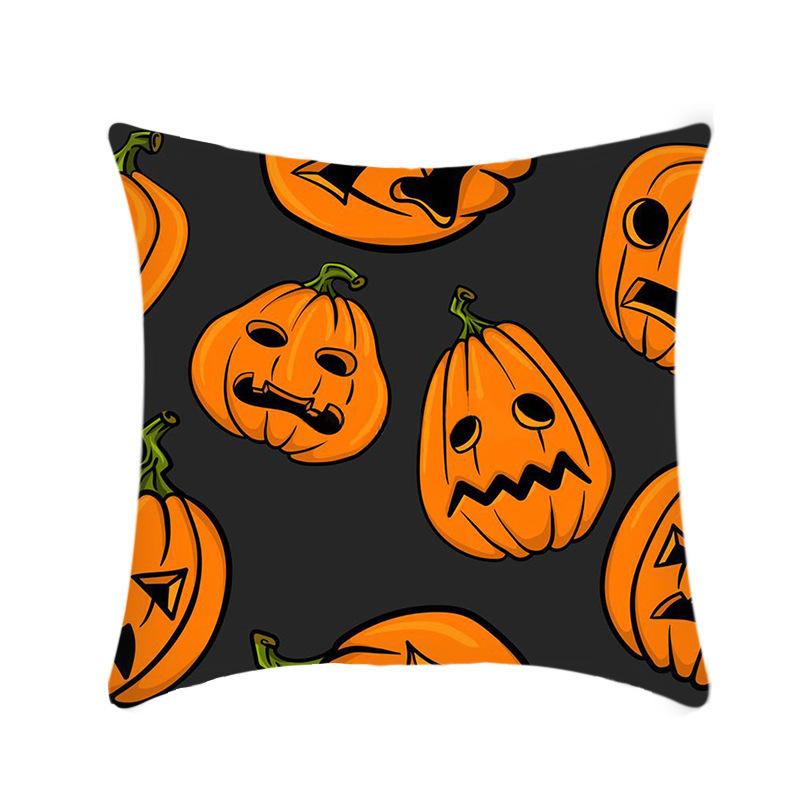 Halloween Throw Pillow Cover Linen Print Halloween Home Decor Cushion Cover Sofa Cushion Back Cushion