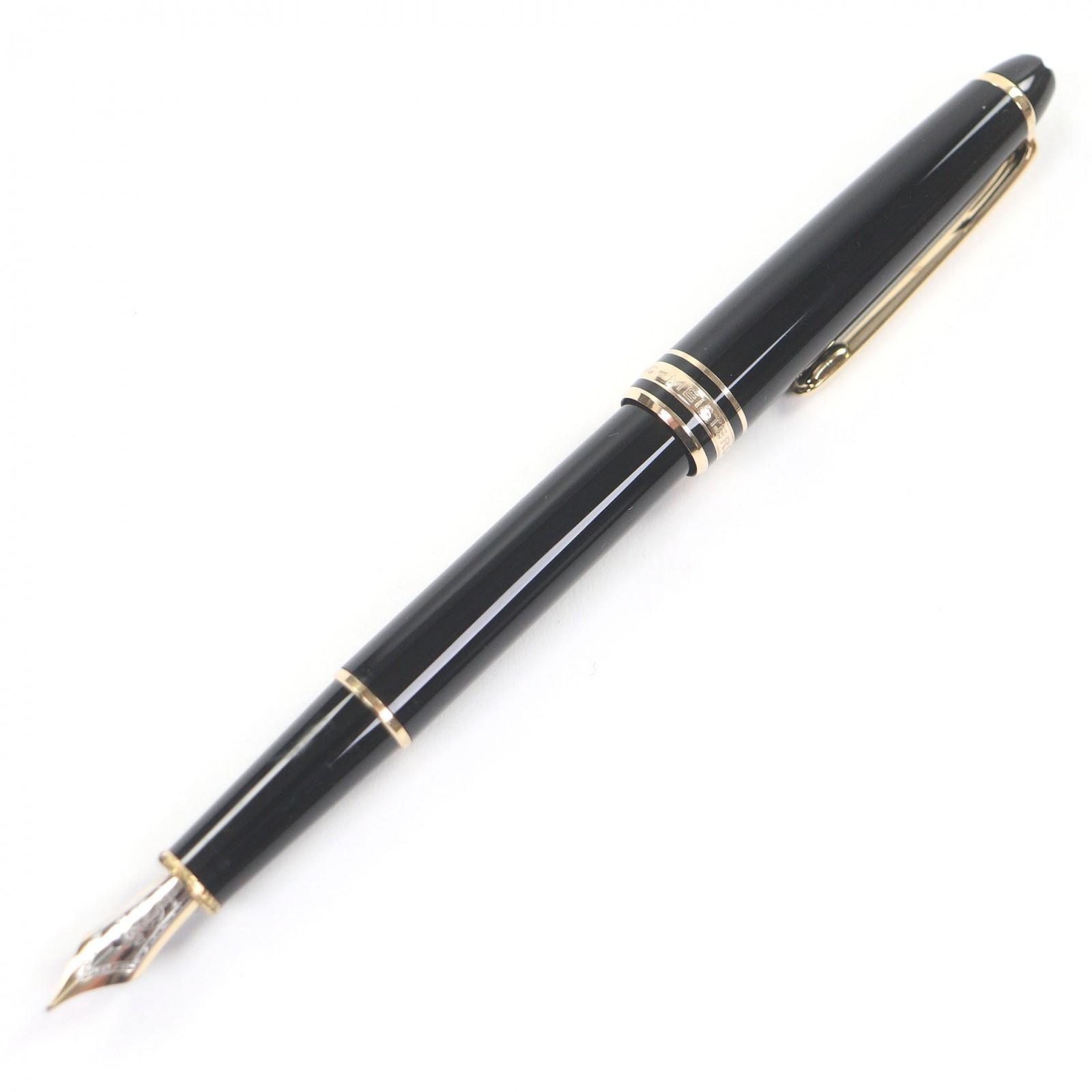 Очень хорошая перьевая ручка MONTBLANC Meisterstück Classic Колпачкового типа черная 14K мужская Б/у