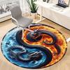 1pc Yin Yang Dragons Chair Carpet for Office, Round Non Slip Durable Large Size Office Carpet, Suitable for Office