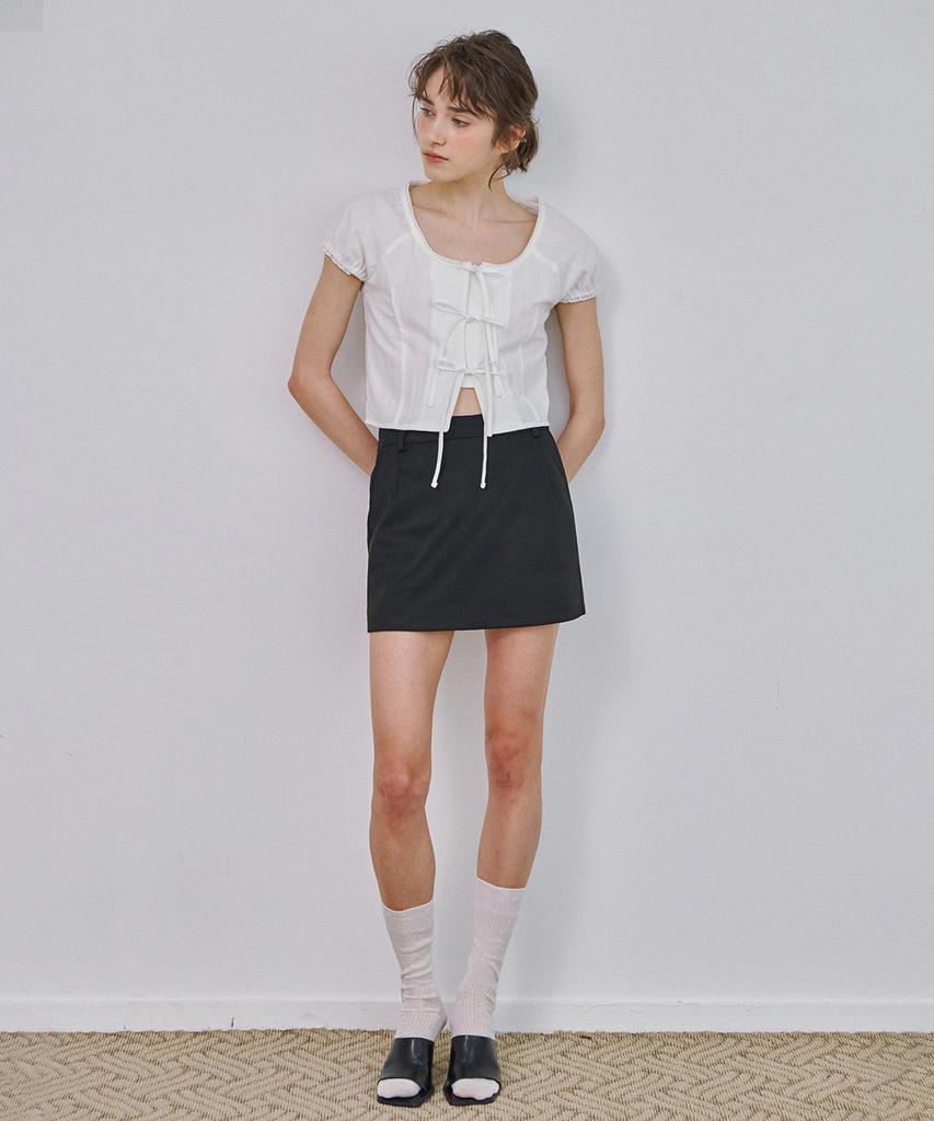 MARROT Lace Puff Blouse_White