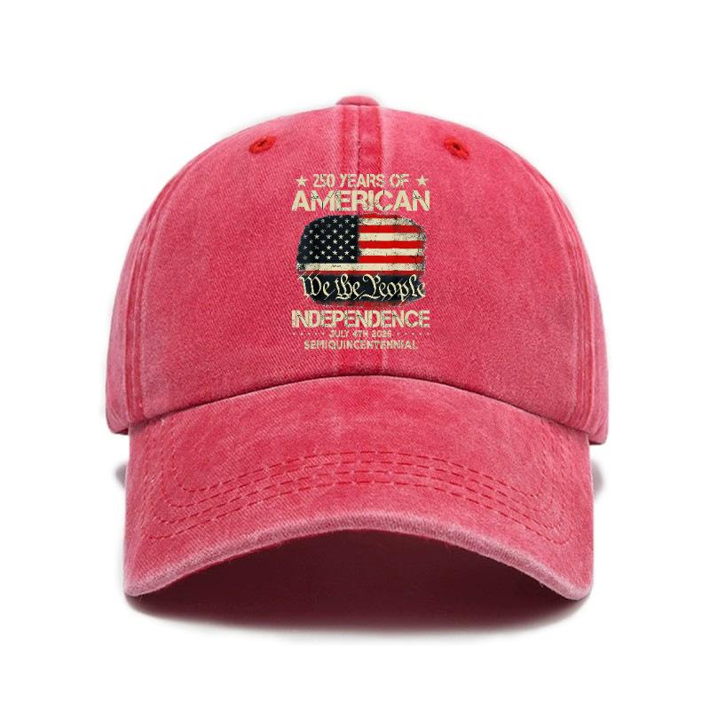 Versatile trend American flag print washed old soft top baseball cap Unisex sunshade baseball cap