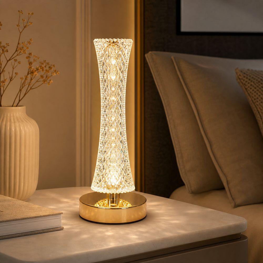 Acrylic Crystal Table Lamp Three Color Lighting Decorative Desk Lamp  Bedroom Lighting