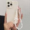 Korean White Pearl Bowknot Lanyard Phone Case For Samsung Galaxy S25 S24 S23 S22 S21 Ultra Plus FE A16 A06 A26 A32 A56 A54 Cover