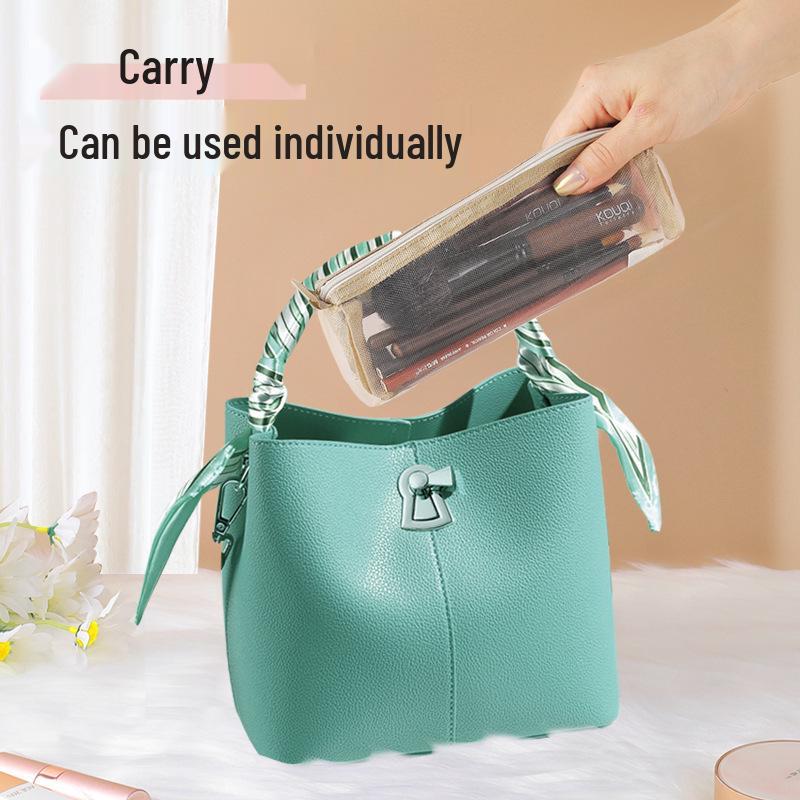 Portable 4-in-1 Travel Makeup & Toiletry Organizer Bag, Foldable Storage Pouch