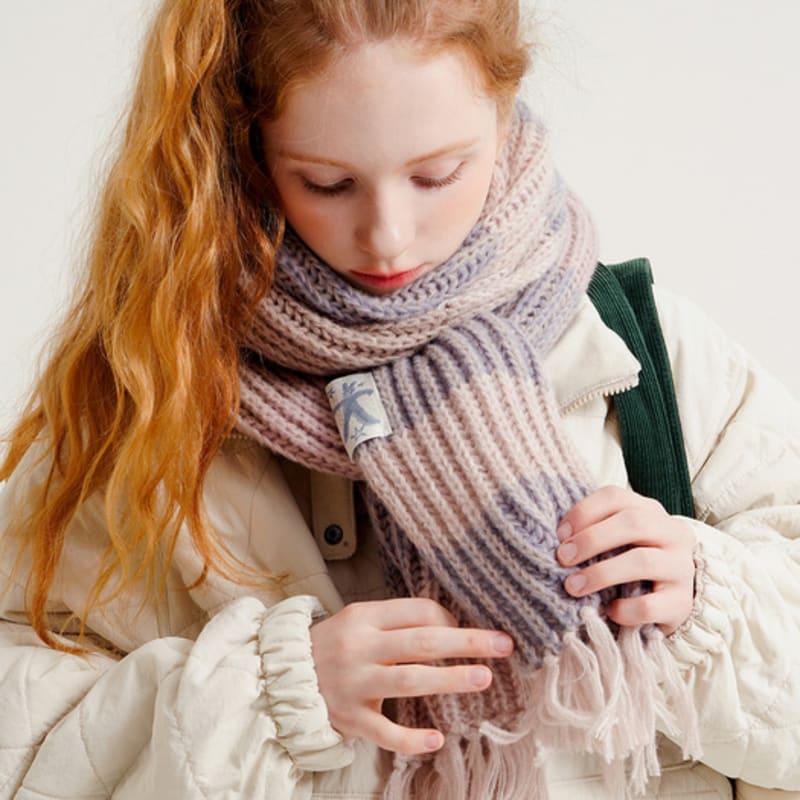 WV PROJECT Macaron Knit Muffler Pink Oatmeal JNAC7763