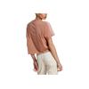 Adidas Essentials Striped Logo Print Casual Round Neck Short Sleeve T-Shirt Women Tops Rock-Layer-Brown IL3412