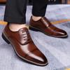 Men Leather Shoes Lace Up Business Dress All-Match Casual Shoes Outdoor Shock-Absorbing Footwear Wear-Resistant Big Size 48