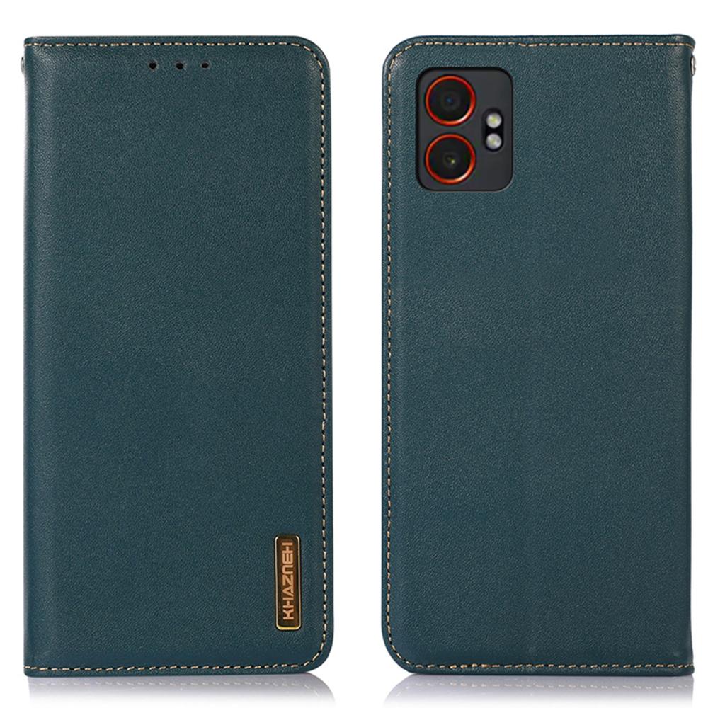 KHAZNEH For Samsung Galaxy XCover7 Pro Case Wallet Genuine Cow Leather Phone Cover Nappa Texture