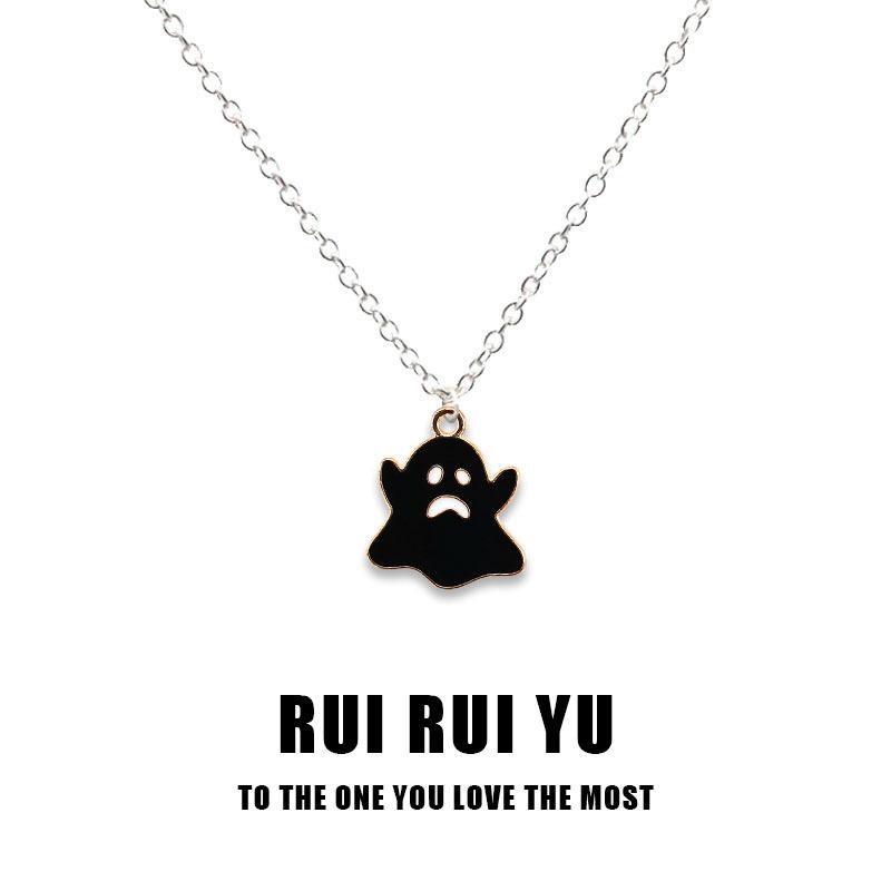 RUI RUI YU Halloween Ghost Necklace Pendant Necklace for Women Men Girlfriend Couple Lover Jewelry Gift