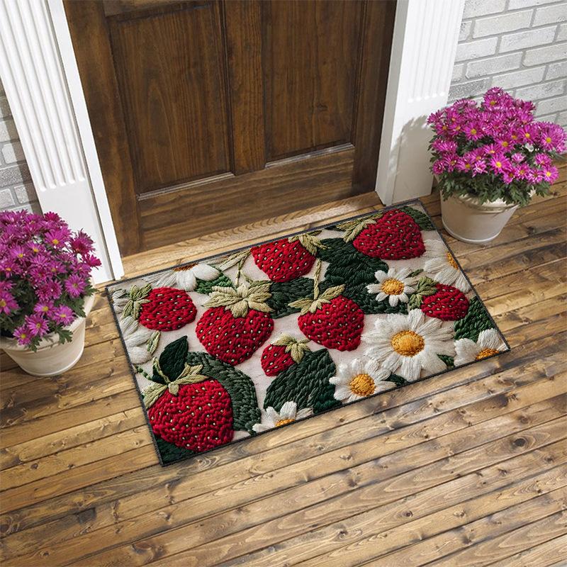 

Скандинавский Цветочный Входной Коврик для Пола Кухня Ванная Комната Дверь в Ванную Впитывающий Коврик для Пола 50 * 80cm
