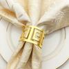 6pcs Gold & Silver Napkin Rings Wedding Serviette Ring Alloy Table Napkin Holder Hotel Western-style Food Table Craft Decoration