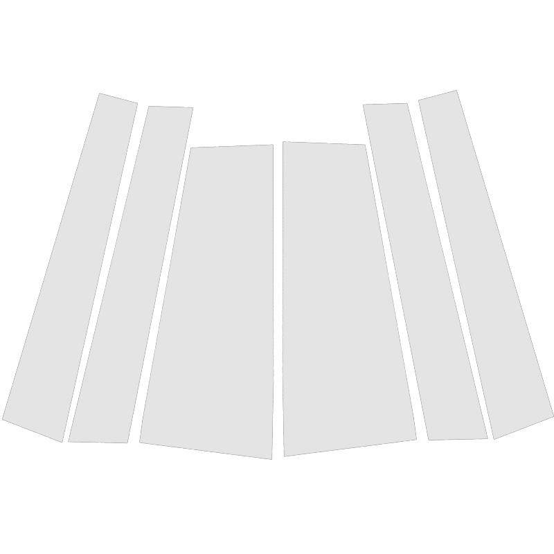 

6 шт. Серебристый зеркальный эффект Накладка на среднюю стойку двери автомобиля, центральную стойку окна, стойку B/C, подходит для Honda Freed GB5/GB6/GB7/GB8 2017-2024 Glossy Black