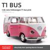 1/36 Scale Retro Bus T1 Transport Cars Diecast Metal Vehicle Model Hot Wheels Premium Collect Metal Auto Miniature Gift Kids Toy Boys