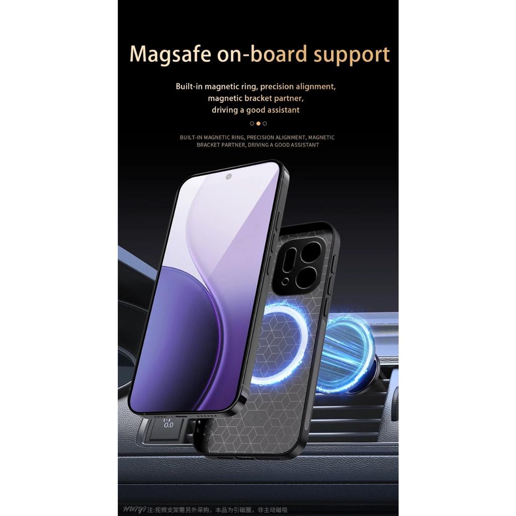 Leather Case for Oppo Reno14 Pro 5G Car Magnetic Holder Wireless Charging Silicone Hard Phone Cover OppoReno14Pro PKZ110 PLA110