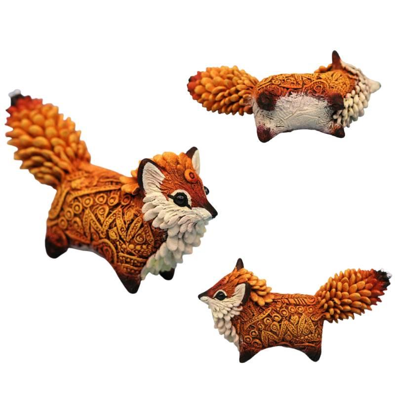 Fuchs Tier Handwerk Harz Statue Heim-/Bürodekoration