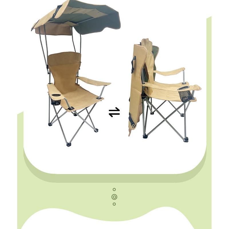 Outdoor folding sunshade chair leisure backrest with armrests fishing camping picnic director chair portable fishing chair