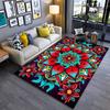 Bohemian Mandala Style Carpet with Vibrant Floral Pattern Decor. Suitable for Use As an Anti-slip for Living Room Bedroom Sofas