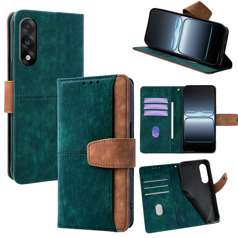 For OnePlus Ace 5 Ultra 5G Case RFID Blocking Color Splicing PU Leather Wallet Phone Cover