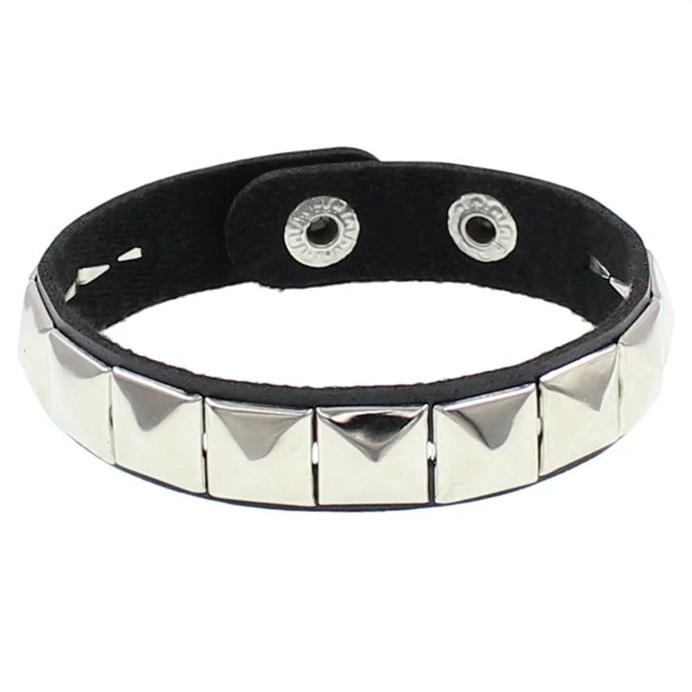 2025 Red Pink Hip Hop Rock PU Leather Bracelet Punk Stud Spike Rivet Punk Bangle Bracelet Wristband Jewelry Accessories Gifts