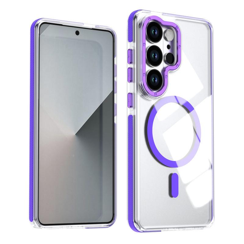 Suitable for Samsung S26Ultra Transparent Phone Case Simple Samsung S25/25Plus Magnetic Phone Case Samsung s26 ultra фиолетовый