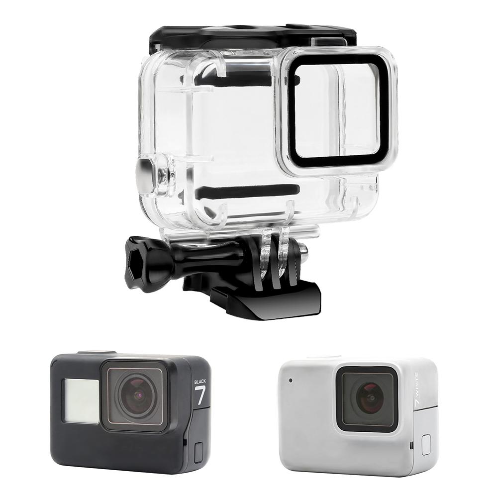 Boîtier étanche avec accessoires de support Boîtier de plongée sous-marine Coque Argent et Blanc pour Gopro Hero 7 Accessoires pour Caméra de Sport