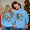 Fashion Casual Outfit Sweatsuit Long Sleeve Top Printed Hooded Sweatshirt Matching Couple Set For Him And Her