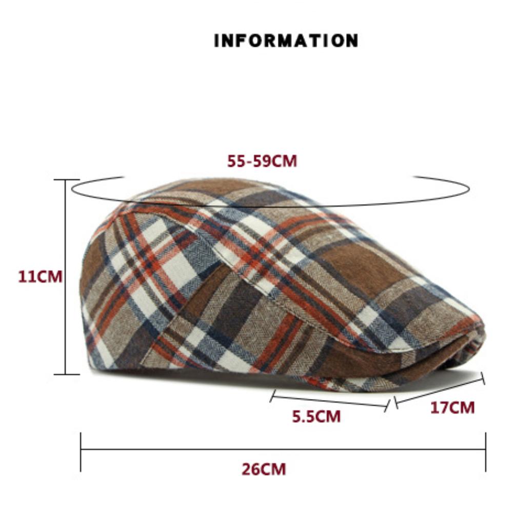 HT4697 Berets Spring Autumn Men Women Caps Vintage Artist Painter Plaid Beret Hat Male Female Ivy Flat Cap Adjustable Beret Caps
