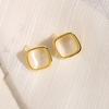 Women's Opal Earrings Trendy Golden Square Small Stud Earrings Lovely Geometry Jewelry Ear Accessories bijoux femmes