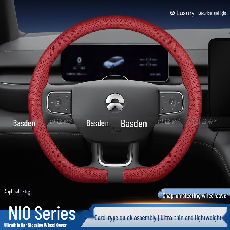 Genuine Leather Ultra-Thin Steering Wheel Cover for Nio ES6, ES8, EC6, ET5, ET7, ES7, ES5