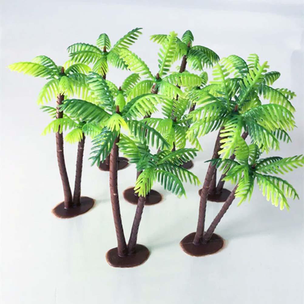 Tree Palm Trees Mini Decor Landscape Artificial Model Miniature Bonsai Tank Fish Scenery Decoration Aquarium Cake Topper Plant