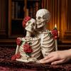 Mroczne Romantyczne Ozdoby, Gotycka Para Model Czaszki z Żywicy, Unikalna Dekoracja i Rekwizyt na Halloween do Upiornego Wystroju Domu, Miłośnicy Gotyku, Nawiedzony Dom