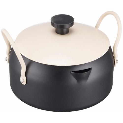 Pearl Metal Ove-Fura Bento Box Iron Frying Pan with Lid, 1/6cm, Black, HB-283
