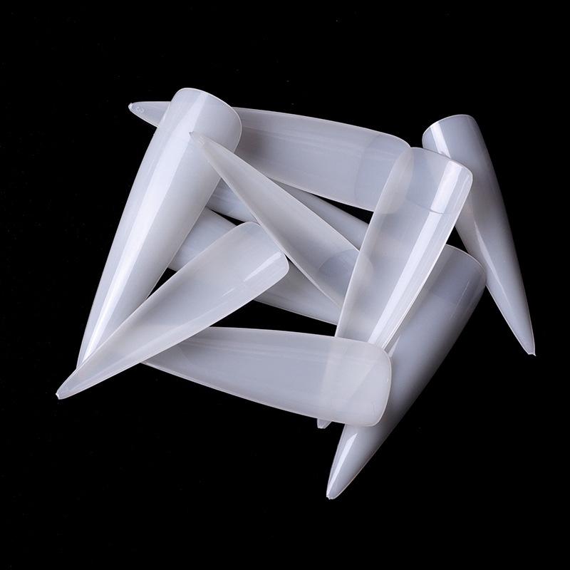 500pcs Long Coffin Stiletto Fake Nails ABS New Design Ballerina Nail Art Tips Clear/Natural Fake Nails Tips