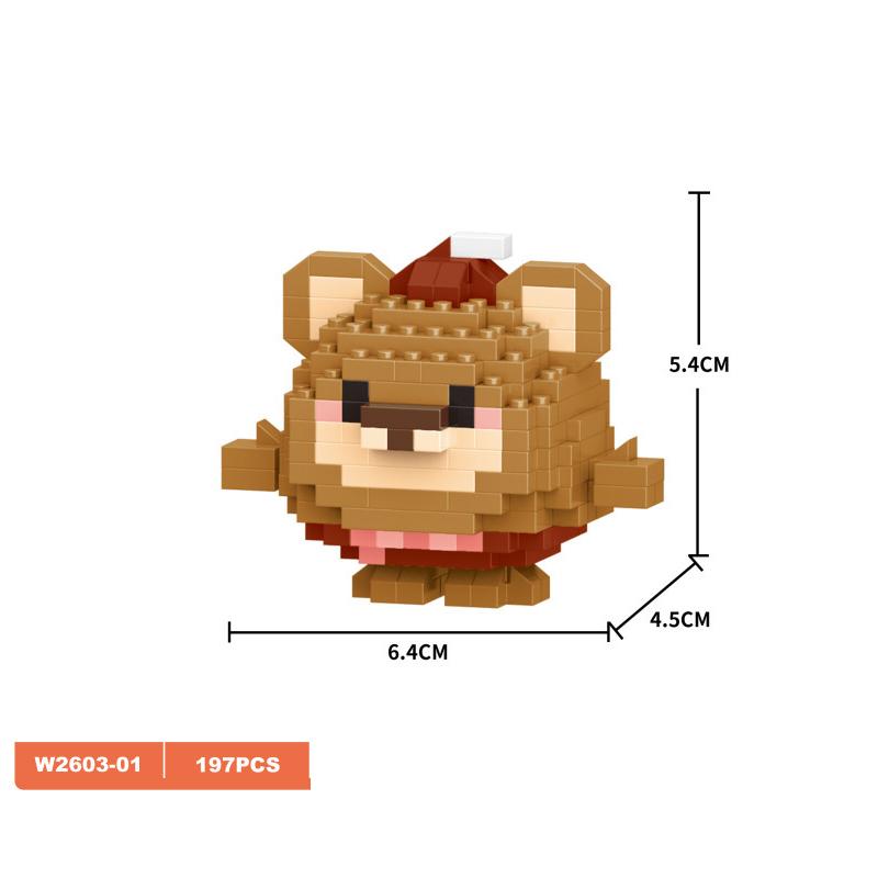 Lovely Animal Sphere Nanobrick Micro Diamond Block Panda Duck Elephant Penguin Dog Fox Build Brick Frog Owl Wolf Rabbit Cow Plaything