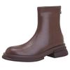 Martin boots women's versatile thick heel flat bottom zipper elastic short boots women's spring and autumn single boots