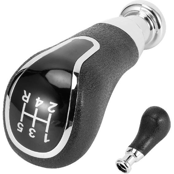 Shift Knob, Leather Shift Knob 5 Speed,Antiwear Unique and Delicate Styling Durable PU Leather Plastic Material Gear Shifter Lever Accessories Fit